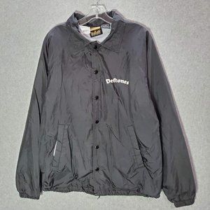 VINTAGE Deftones Men Jacket Medium Black Windbreaker Logo Long Sleeve‎ 80s